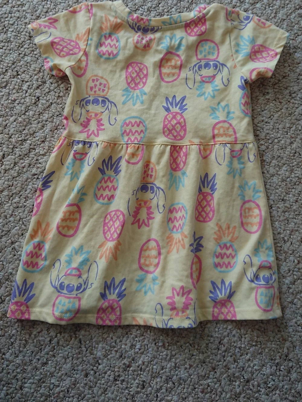 Disney Stitch Yellow allover print short-sleeve dress size 2T